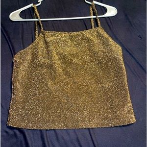 Gold glitter crop top